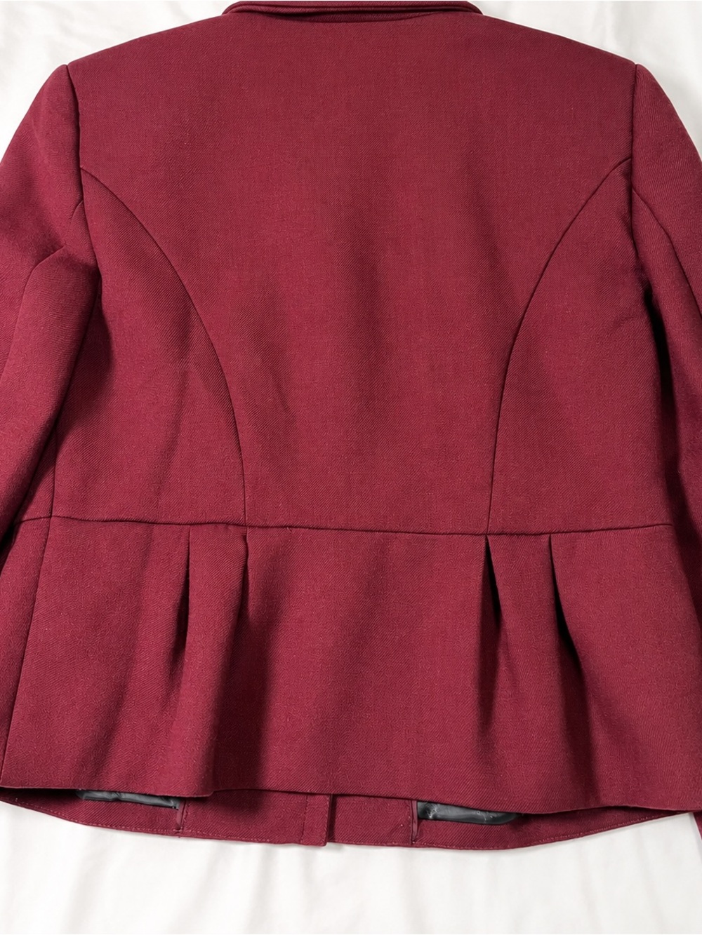 Brooks Brothers Burgundy Wool Blend Peplum Blazer Jacket Size 8 - Picture 6 of 10